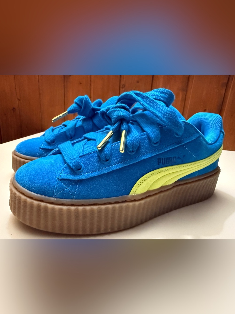 Puma fenty women’s Suede Sneaker with Yellow Accent(brand new)